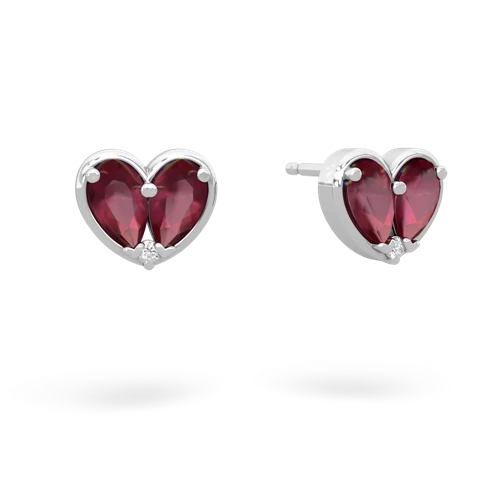 ruby-ruby one heart earrings