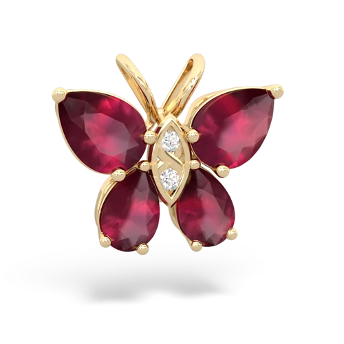 ruby-ruby butterfly pendant