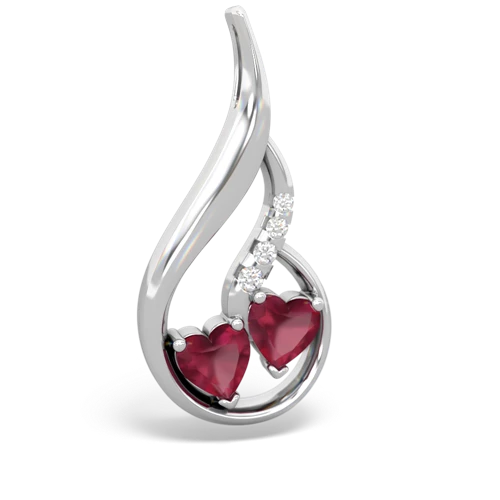 Ruby Genuine Ruby with Genuine Ruby Keepsake Curves pendant Pendant