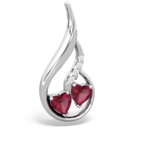 ruby-ruby keepsake swirl pendant