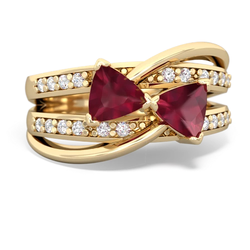 Ruby Genuine Ruby with Genuine Ruby Bowtie ring Ring