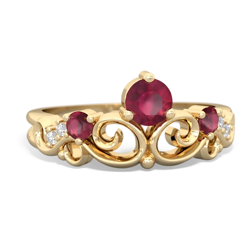 Ruby Genuine Ruby with Genuine Ruby and Genuine Aquamarine Crown Keepsake ring Ring