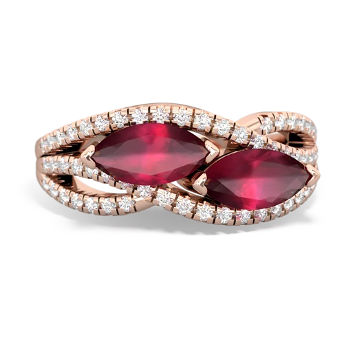 Ruby Genuine Ruby with Genuine Ruby Diamond Rivers ring Ring