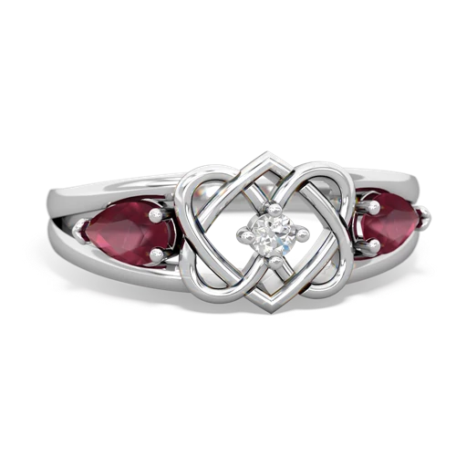 Ruby Genuine Ruby with Genuine Ruby Hearts Intertwined ring Ring