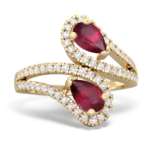 Ruby Genuine Ruby with Genuine Ruby Diamond Dazzler ring Ring
