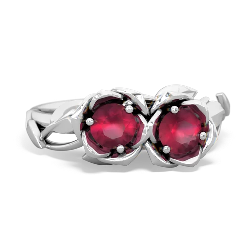 Ruby Genuine Ruby with Genuine Ruby Rose Garden ring Ring