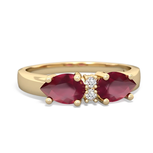Ruby Genuine Ruby with Genuine Ruby Pear Bowtie ring Ring