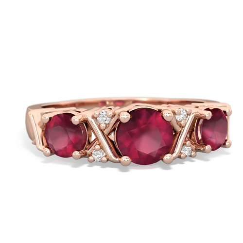 Ruby Genuine Ruby with Genuine Ruby and  Hugs and Kisses ring Ring