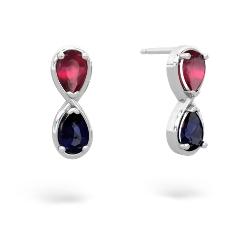 ruby-sapphire infinity earrings