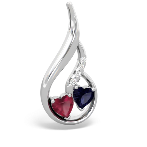 ruby-sapphire keepsake swirl pendant