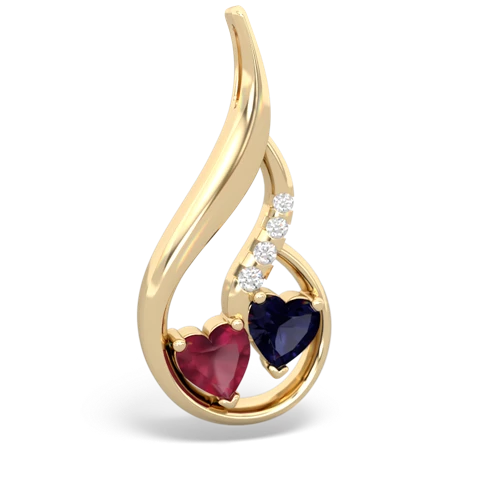ruby-sapphire keepsake swirl pendant