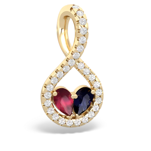 ruby-sapphire pave twist pendant