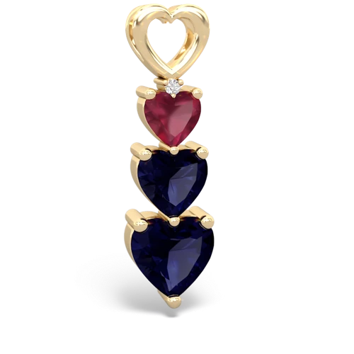 Ruby Genuine Ruby with Genuine Sapphire and Genuine Aquamarine Past Present Future pendant Pendant