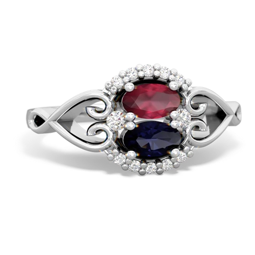 ruby-sapphire antique keepsake ring