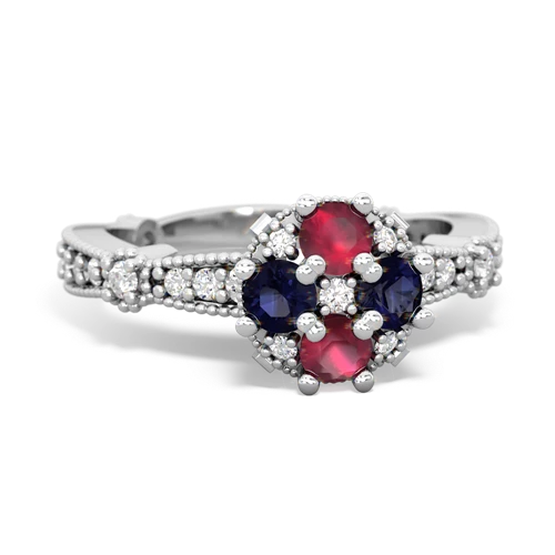 ruby-sapphire art deco engagement ring