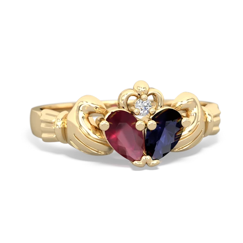 Ruby Genuine Ruby with Genuine Sapphire Claddagh ring Ring