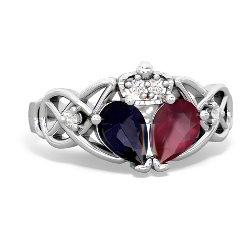 ruby-sapphire claddagh ring