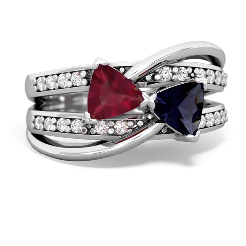Ruby Genuine Ruby with Genuine Sapphire Bowtie ring Ring