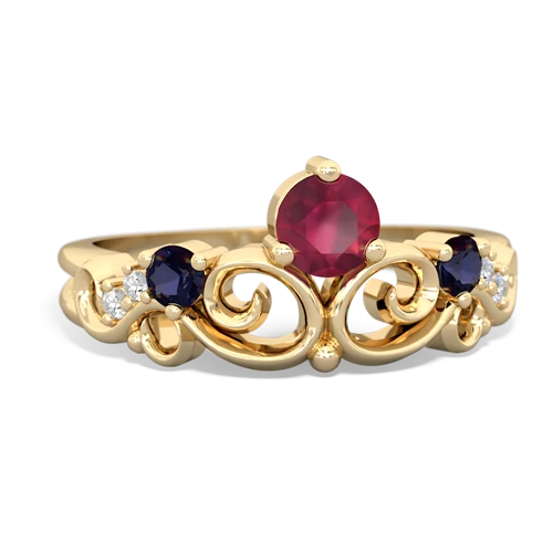 Genuine Ruby with Genuine Sapphire and Genuine Sapphire Crown Keepsake ring