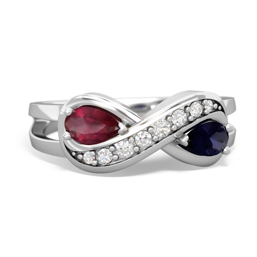 ruby-sapphire diamond infinity ring
