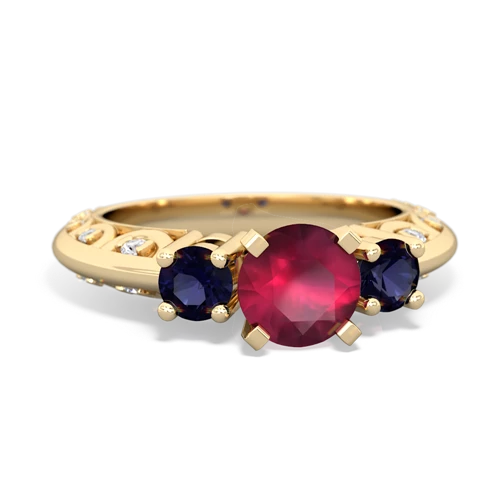 Ruby Genuine Ruby with Genuine Sapphire Art Deco ring Ring