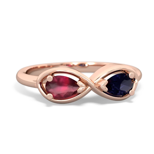Ruby Genuine Ruby with Genuine Sapphire Infinity ring Ring