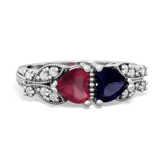 ruby-sapphire keepsake butterfly ring