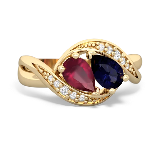 Ruby Genuine Ruby with Genuine Sapphire Summer Winds ring Ring