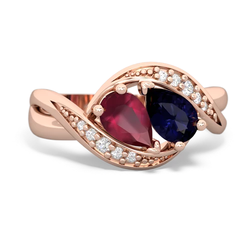 ruby-sapphire keepsake curls ring