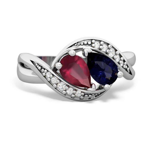 ruby-sapphire keepsake curls ring