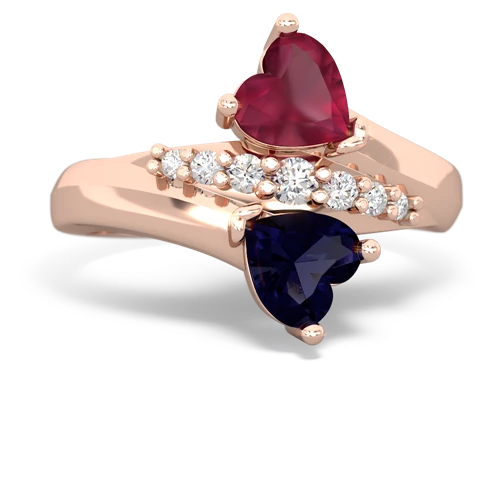 ruby-sapphire modern ring