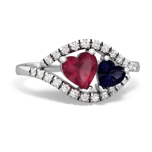 Ruby Genuine Ruby with Genuine Sapphire Mother and Child ring Ring