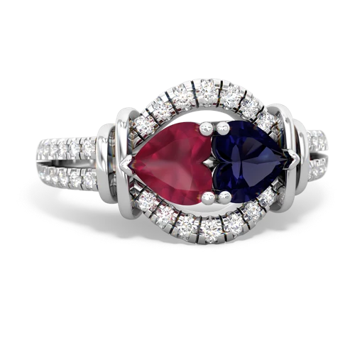ruby-sapphire pave keepsake ring