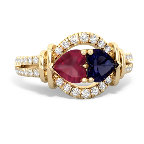 ruby-sapphire pave keepsake ring