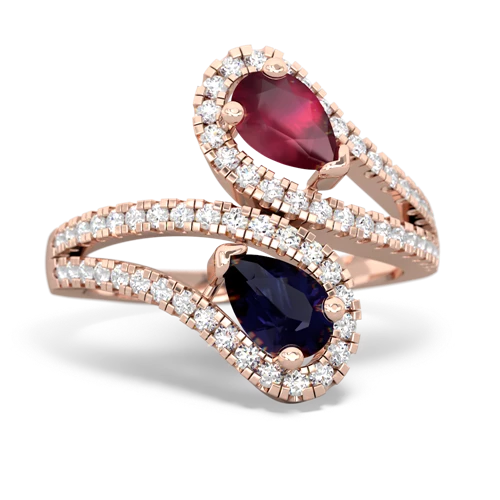 Ruby Genuine Ruby with Genuine Sapphire Diamond Dazzler ring Ring