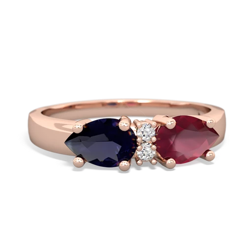 Ruby Genuine Ruby with Genuine Sapphire Pear Bowtie ring Ring