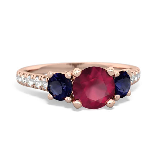 Ruby Genuine Ruby with Genuine Sapphire and  Pave Trellis ring Ring
