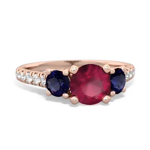 ruby-sapphire trellis pave ring