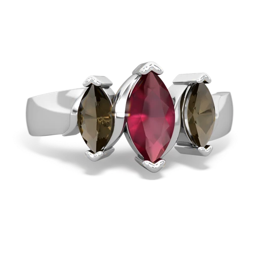 ruby-smoky quartz keepsake ring