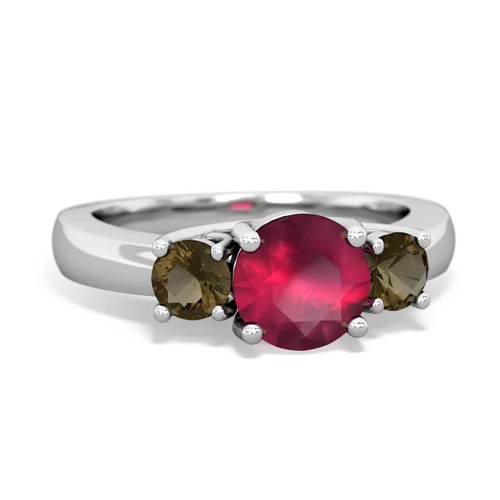 ruby-smoky quartz timeless ring