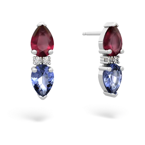 ruby-tanzanite bowtie earrings