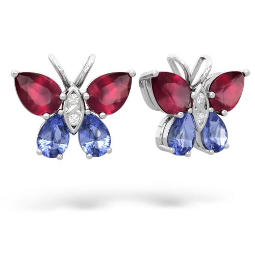 ruby-tanzanite butterfly earrings