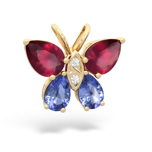 ruby-tanzanite butterfly pendant