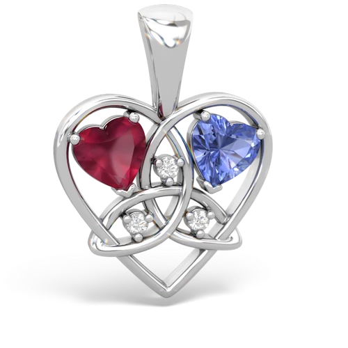 ruby-tanzanite celtic heart pendant