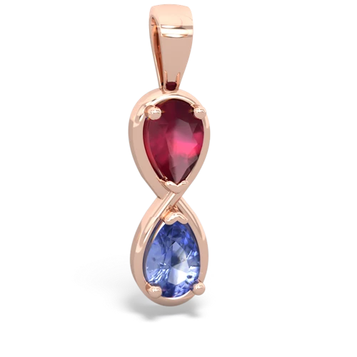 ruby-tanzanite infinity pendant