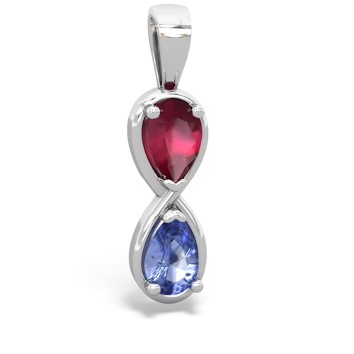 ruby-tanzanite infinity pendant