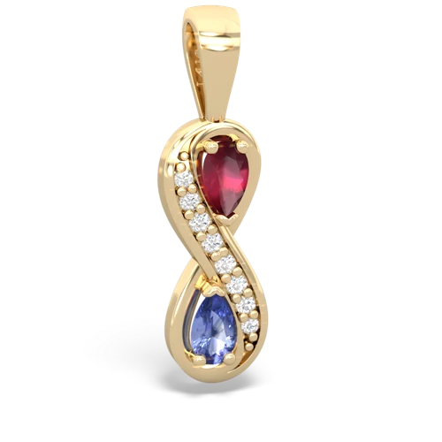 ruby-tanzanite keepsake infinity pendant