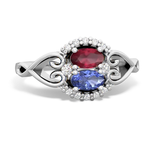 Ruby Genuine Ruby with Genuine Tanzanite Love Nest ring Ring