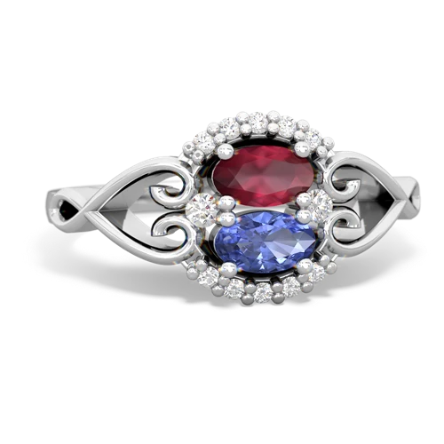 ruby-tanzanite antique keepsake ring