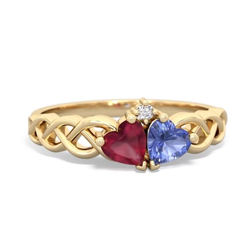 ruby-tanzanite celtic braid ring